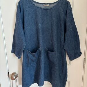 Blue Denim Tunic with Pockets